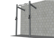 TGrip Commercial 4' Wall Mount Rig - 3x3 Steel - Functional Multi-Grip Pull-Up - Sandwich Style J-Hooks - Sweatfully