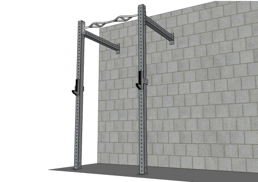 TGrip Commercial 4' Wall Mount Rig - 3x3 Steel - Functional Multi-Grip Pull-Up - Sandwich Style J-Hooks - Sweatfully