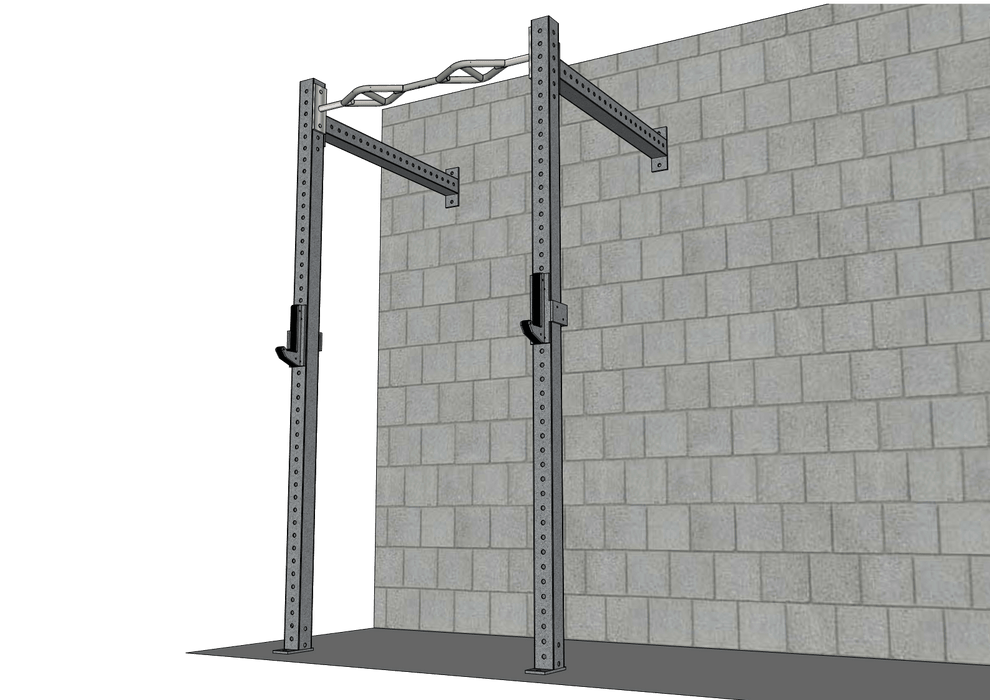 TGrip Commercial 4' Wall Mount Rig Weight Set - 3x3 Steel - Functional Multi-Grip Pull-Up - Sandwich Style J-Hooks - Sweatfully