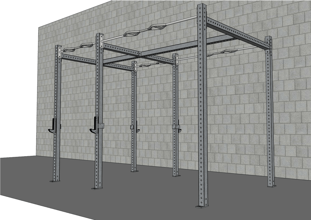TGrip Commercial 10' Rig - 3x3 Steel - Functional Multi-Grip Pull-Up - Sandwich Style J-Hooks - Sweatfully
