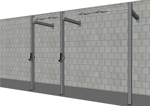 TGrip Commercial 10' Wall Mount Rig - 3x3 Steel - Functional Multi-Grip Pull-Up - Sandwich Style J-Hooks - Sweatfully