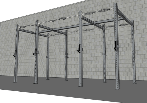 TGrip Commercial 14' Rig - 3x3 Steel - Functional Multi-Grip Pull-Up - Sandwich Style J-Hooks - Sweatfully