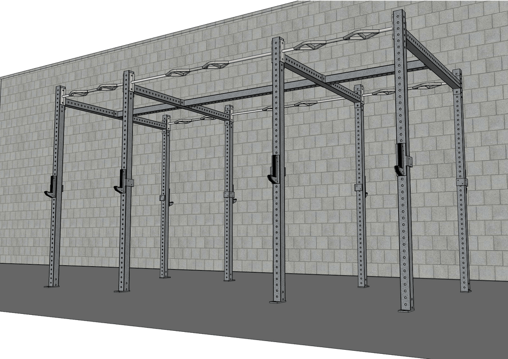 TGrip Commercial 14' Rig - 3x3 Steel - Functional Multi-Grip Pull-Up - Sandwich Style J-Hooks - Sweatfully