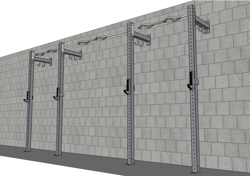 TGrip Commercial 14' Low Profile Wall Mount Rig Complete Weight Set - 3x3 Steel - Functional Multi-Grip Pull-Up - Sandwich Style J-Hooks - Sweatfully