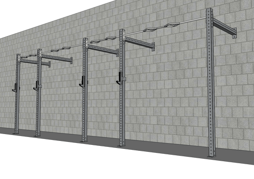 TGrip Commercial 20' Wall Mount Rig - 3x3 Steel - Functional Multi-Grip Pull-Up - Sandwich Style J-Hooks - Sweatfully