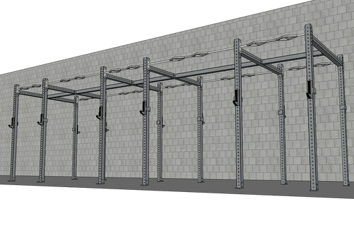 TGrip Commercial 24' Rig - 3x3 Steel - Functional Multi-Grip Pull-Up - Sandwich Style J-Hooks - Sweatfully