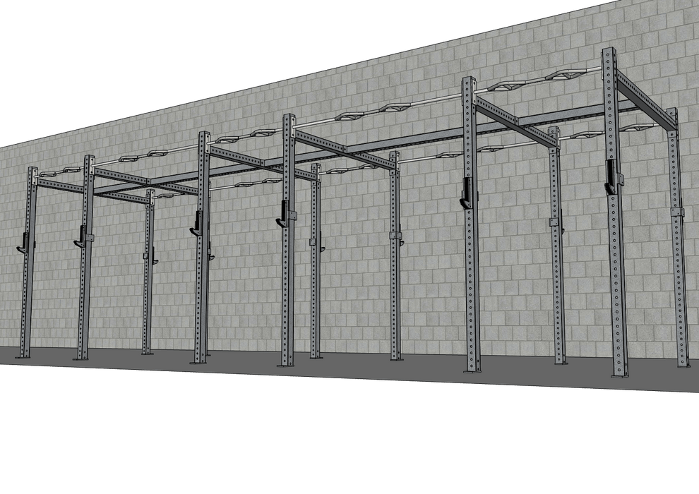 TGrip Commercial 24' Rig - 3x3 Steel - Functional Multi-Grip Pull-Up - Sandwich Style J-Hooks - Sweatfully