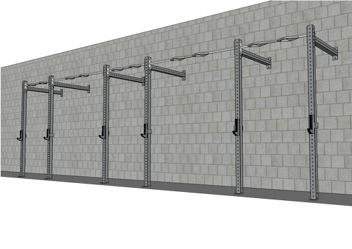 TGrip Commercial 24' Wall Mount Rig - 3x3 Steel - Functional Multi-Grip Pull-Up - Sandwich Style J-Hooks - Sweatfully