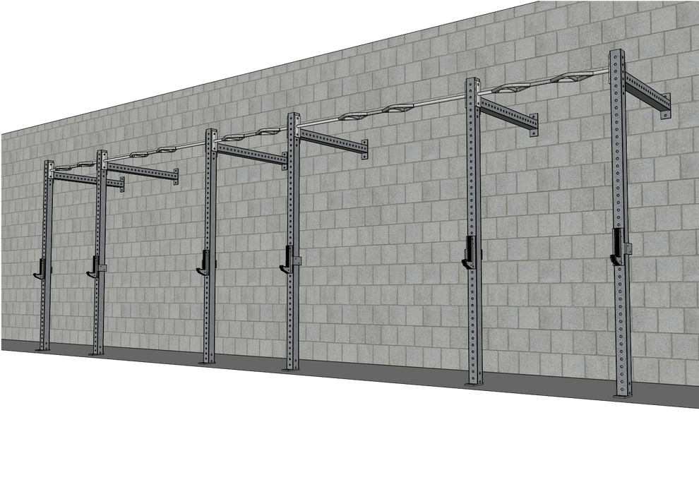 TGrip Commercial 24' Wall Mount Rig - 3x3 Steel - Functional Multi-Grip Pull-Up - Sandwich Style J-Hooks - Sweatfully