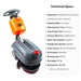 RT15 14" Commercial Compact Floor Scrubber Machine, 14500 sqft/h, 4-Gal Sewage Tank, Efficient Cleaning for Hard Floors - Sweatfully