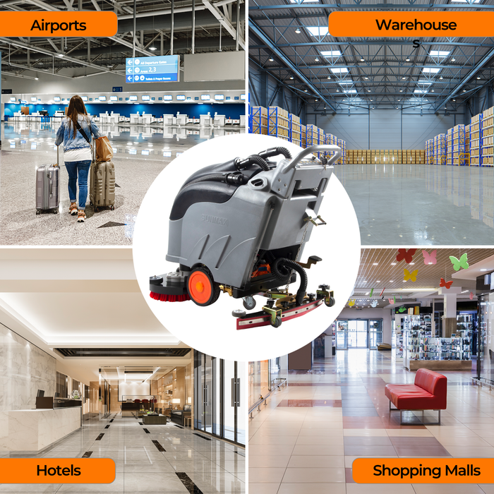 RT50DW 26" Dual Brushes Self-Propelled Floor Scrubber Dryer Machine - Sweatfully
