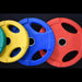 RUBBER COATED COLORED OLYMPIC PLATES: Rubber Plates, per Pair - Muscle D Fitness - Weights Pairs - Sweatfully