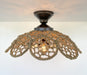 LARGE Natural RATTAN Ceiling Light Fixture - Sweatfully