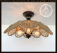 LARGE Natural RATTAN Ceiling Light Fixture - Sweatfully