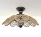 LARGE Natural RATTAN Ceiling Light Fixture - Sweatfully