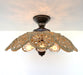 LARGE Natural RATTAN Ceiling Light Fixture - Sweatfully
