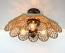 LARGE Natural RATTAN Ceiling Light Fixture - Sweatfully