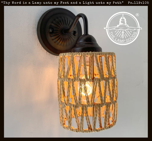 RATTAN COASTAL Bedroom Wall Sconce Light - Sweatfully