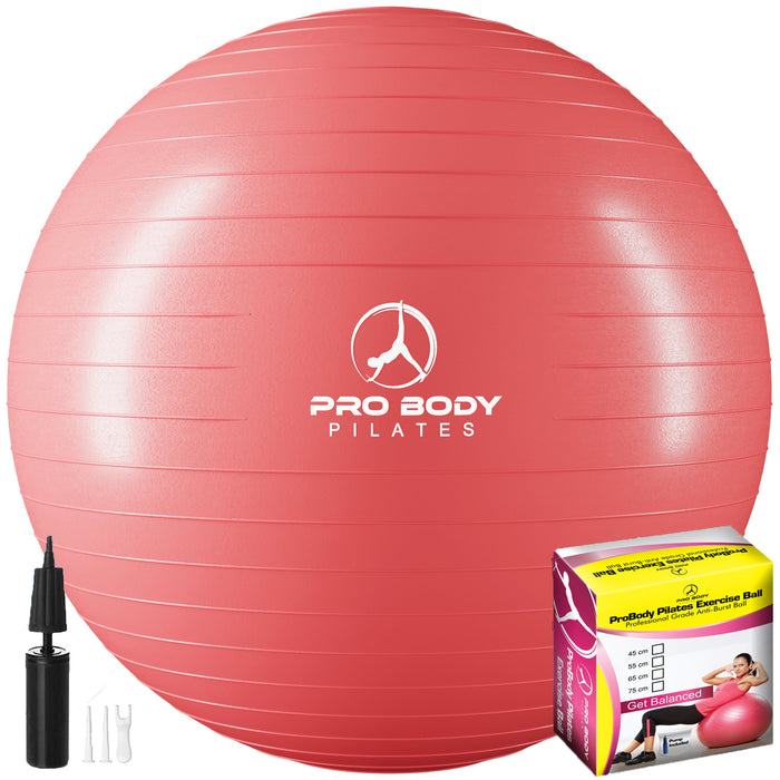 Yoga Ball for Pregnancy, Fitness, Balance, Workout at Home, Office and Physical Therapy (Red) - Sweatfully