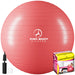 Yoga Ball for Pregnancy, Fitness, Balance, Workout at Home, Office and Physical Therapy (Red) - Sweatfully