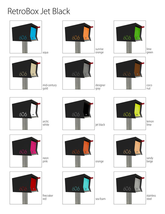 The Original Retrobox in JET BLACK - Modern Mailbox - Sweatfully