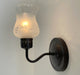 RETRO Etched Antique 1960's Glass Wall Sconce Light Fixture - Sweatfully