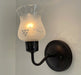 RETRO Etched Antique 1960's Glass Wall Sconce Light Fixture - Sweatfully