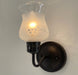 RETRO Etched Antique 1960's Glass Wall Sconce Light Fixture - Sweatfully