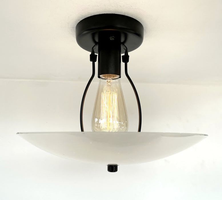 Retro Mid Century Glass Ceiling Light - Sweatfully