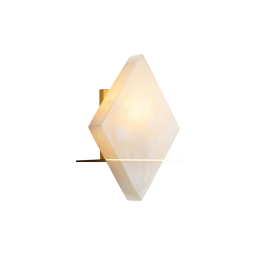 Rhombus Real Alabaster Wall Sconce - Sweatfully