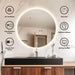 Round Backlit LED BATHROOMS Vanity  Mirrors With Dimmable Lights - Sweatfully