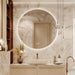 Round Backlit LED BATHROOMS Vanity  Mirrors With Dimmable Lights - Sweatfully