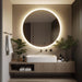 Round LED Bathroom Vanity Mirror With Dimmable Lights - Sweatfully