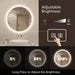 Round LED Bathroom Vanity Mirror With Dimmable Lights - Sweatfully