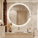 Round LED Bathroom Vanity Mirror With Dimmable Lights - Sweatfully