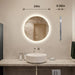 Round LED Bathroom Vanity Mirror With Dimmable Lights - Sweatfully