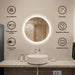 Round LED Bathroom Vanity Mirror With Dimmable Lights - Sweatfully