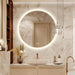 Round LED Bathroom Vanity Mirror With Dimmable Lights - Sweatfully