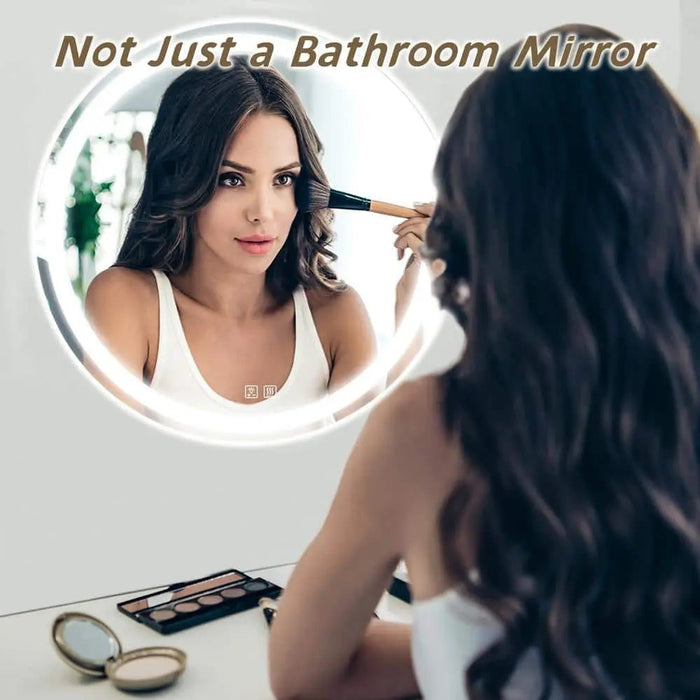 Round Led Mirror Bathroom Vanity Mirror With Dimmable Lights - Sweatfully