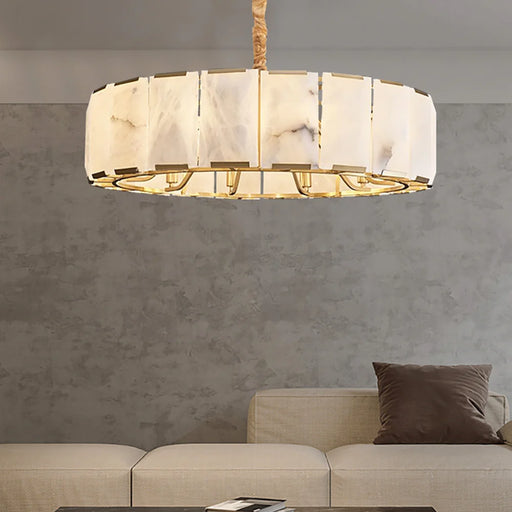 Round Modern Alabaster Chandelier - Sweatfully