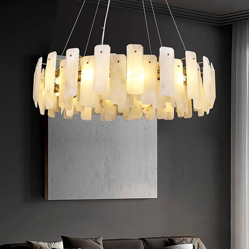 Round Noah Alabaster Chandelier - Sweatfully