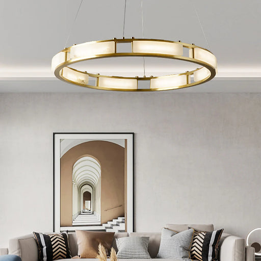 Round Qatar Modern Alabaster Chandelier - Sweatfully