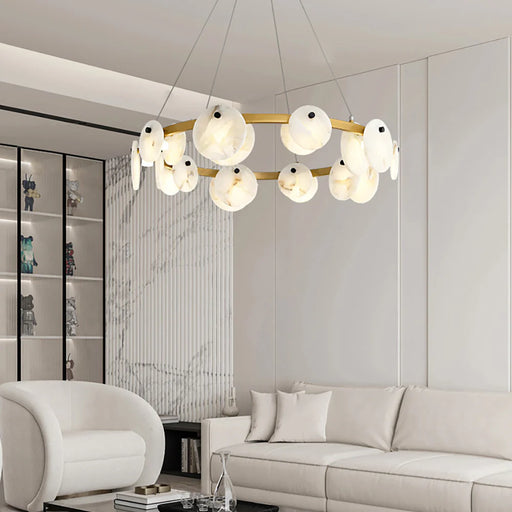 Round Trinidad Alabaster Chandelier - Sweatfully