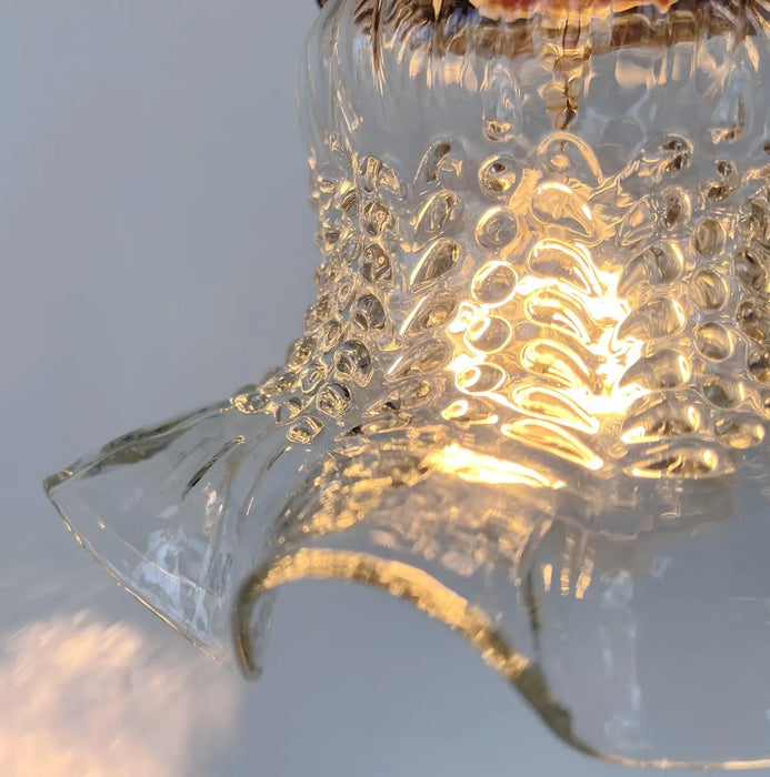 Delicate HOBNAIL RUFFLE 1930's Antique Glass Pendant - Sweatfully