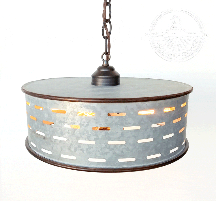 Rustic Chandelier Light Fixture of Galvanized Metal - Sweatfully