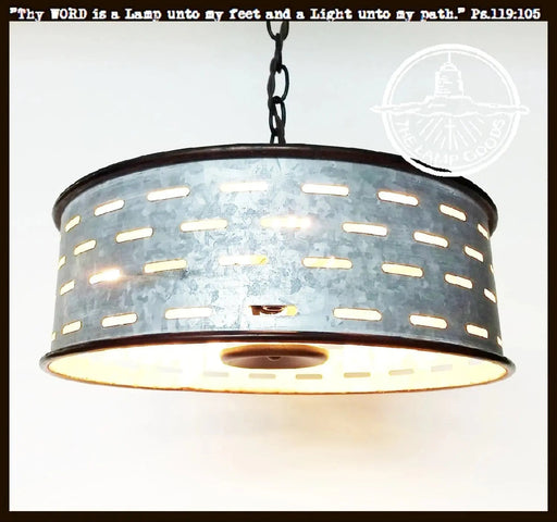Rustic Chandelier Light Fixture of Galvanized Metal - Sweatfully