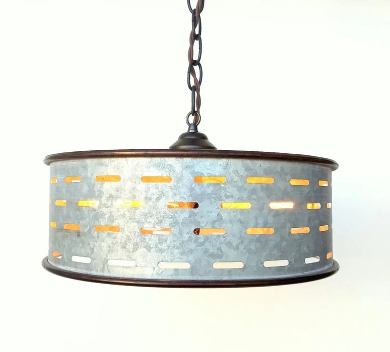 Rustic Chandelier Light Fixture of Galvanized Metal - Sweatfully