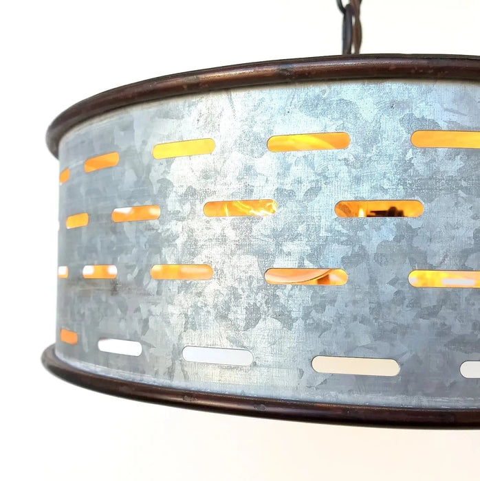 Rustic Chandelier Light Fixture of Galvanized Metal - Sweatfully