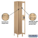 Salsbury 15" Wide Single Tier See-Through Metal Locker - 1 Wide - 6 Feet High - 15 Inches Deep - Tan - Assembled - Sweatfully