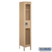 Salsbury 15" Wide Single Tier See-Through Metal Locker - 1 Wide - 6 Feet High - 15 Inches Deep - Tan - Unassembled - Sweatfully